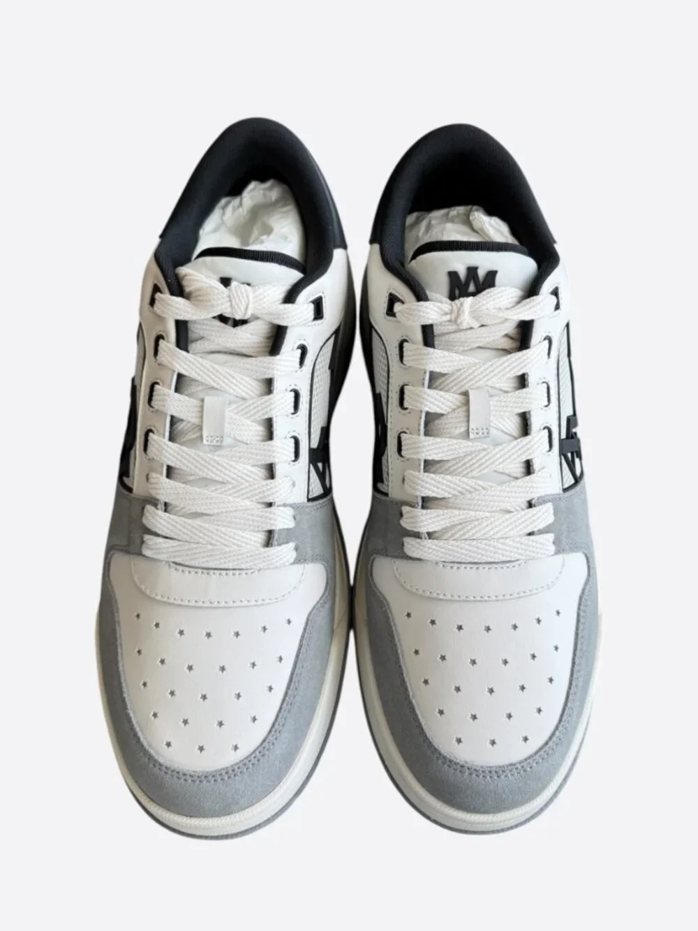 Amiri White, Grey & Black Classic Logo Low Top Sneakers